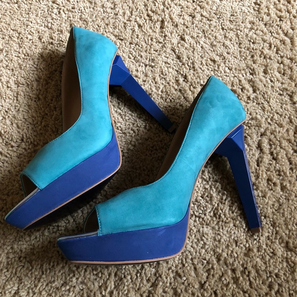 Peep Toe color block pump - Picture 4 of 6